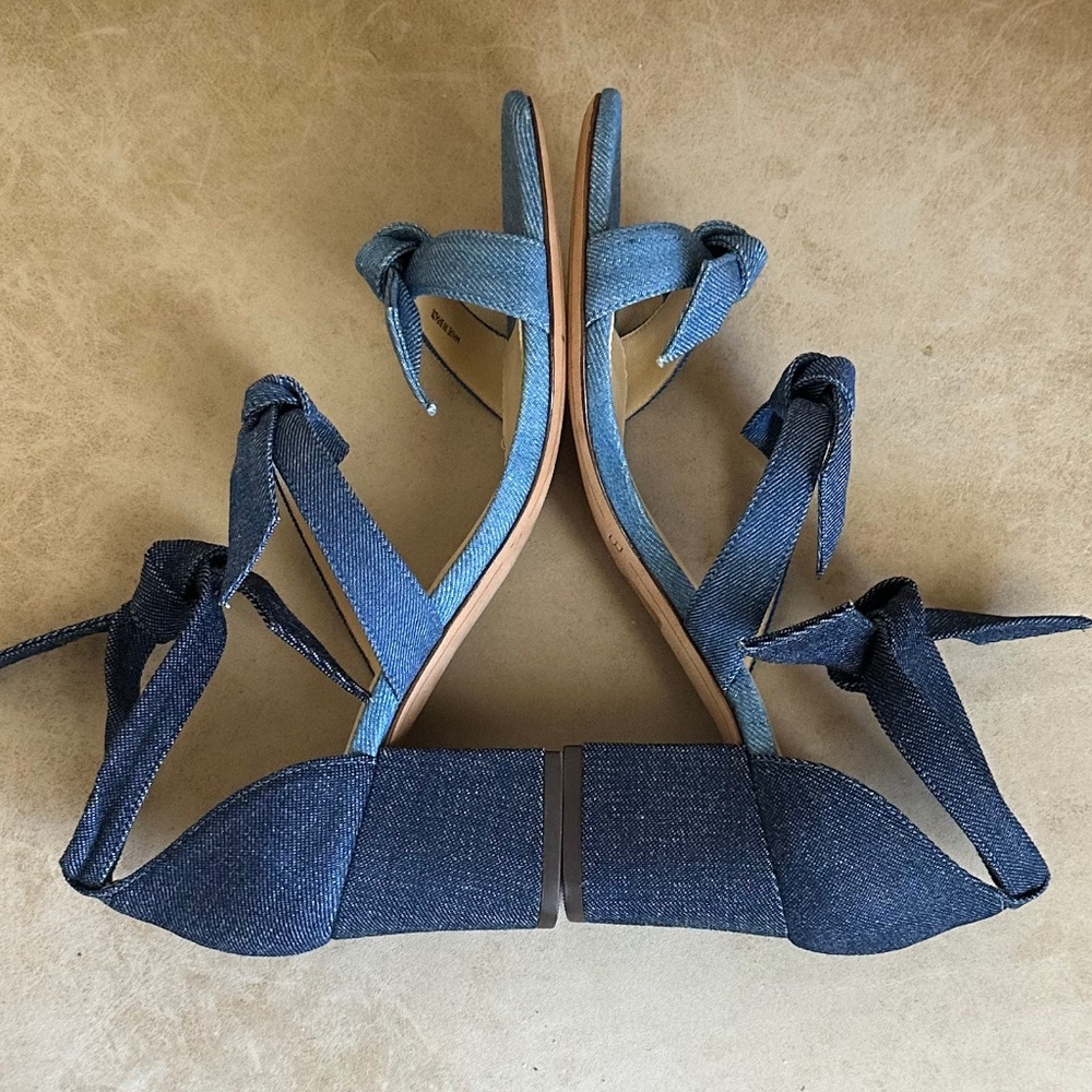 Alexandre Birman Mary Knotted Blue Denim Bow Sandals EU 37/US 7 Luxury Summer - Picture 6 of 10